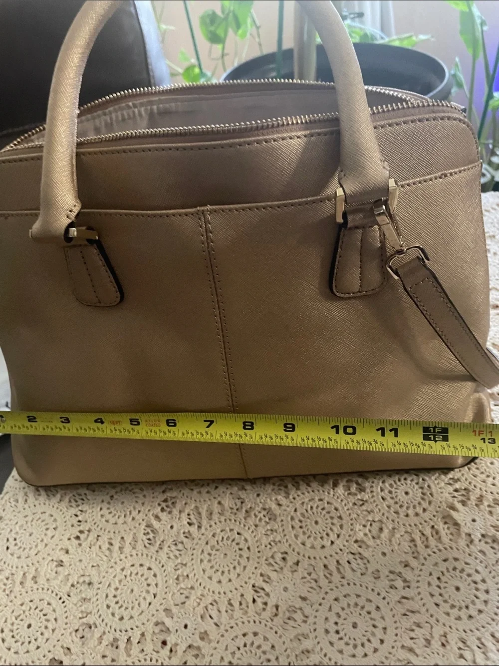 Calvin Klein Metallic Gold Satchel Purse